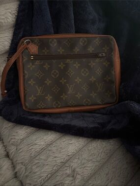 Louis Vuitton Brown Monogram Canvas Toiletry Pouch with Tan Trim
